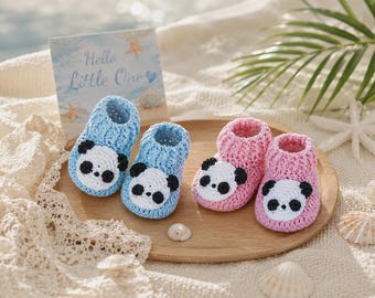 Crochet Panda Baby Booties Pattern | PDF + Video Tutorial (Instant Download)