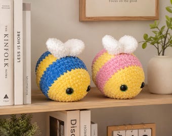 Bee Crochet Pattern Amigurumi PDF, Cute Bumble Bee Tutorial, Easy Beginner Crochet Animal, Digital Download Baby Toy DIY, Kawaii Bee Design