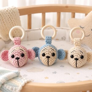 Virkat apa-babyskallramönster, Amigurumi-bitringhandledning, virkat babyleksaksmönster, Safari-barnrumspresent, PDF digital nedladdning bild 2