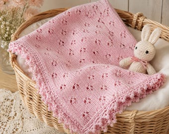 Lacy Baby Blanket Crochet Pattern PDF, Elegant Newborn Afghan Design, Vintage Style Baby Shower Gift DIY, Instant Download Crochet Tutorial