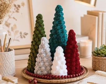 Julgransvirkmönster i 5 storlekar, bobble bondgårdsdekor, digital pdf-nedladdning, snabbt och enkelt