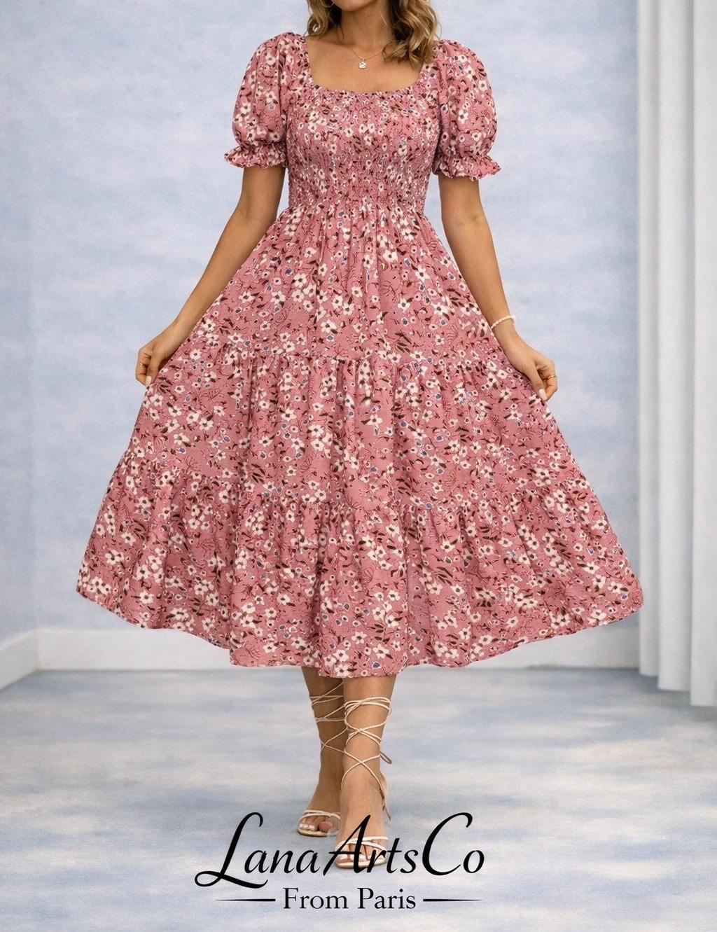 Floral White Pink Maxi Dress - Etsy