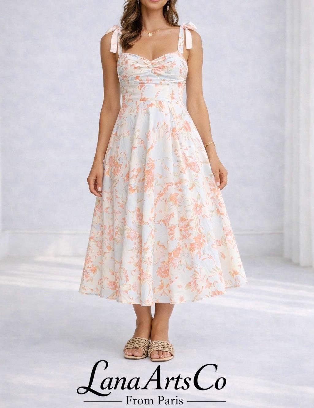 open lace back dress Princess Prom Dress Wedding Guest Tea Length Strapless Sweetheart Pink Satin