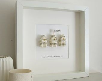 Little Paper Houses Artwork - housewarming custom gift - personalised anniversary gift - romantic husband gift - new home gift
