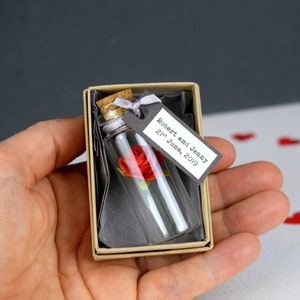 Rose In A Bottle Personalised Love Token