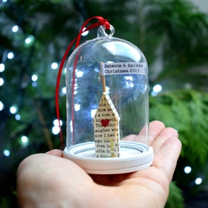 Personalised House Glass Dome Christmas Decoration