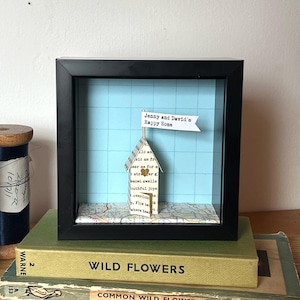 Little Personalised Paper House Artwork - custom housewarming gift - personalized anniversary gift - first anniversary gift - new home gift