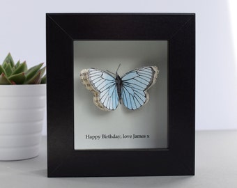 Little Butterfly Box Personalised Gift - Mother's Day Personalized Butterfly Gift - paper butterfly framed picture - first anniversary gift