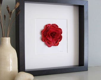 Red Rose Anniversary Gift - Rose Personalized Wall Art - Personalised Anniversary Gift - Wedding Personalized Gift - Personalised Rose Art