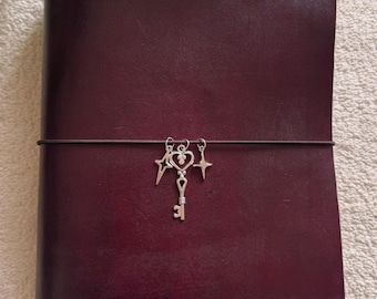 Metal charms for leather journal cover