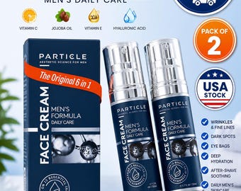 2 PC Particle FACE CREAM Men's Formula 6 in 1 Anti-Aging Moisturizer 1.7oz