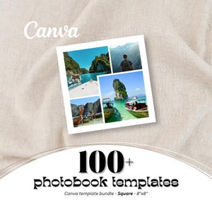 Fotobuch-Vorlagenpaket mit über 100 Seiten, bearbeitbarem Canva-Album, Erinnerungsbuch, Scrapbook, Familien- und Reisefotoalbum, virtuelles Buchdesign-Layout