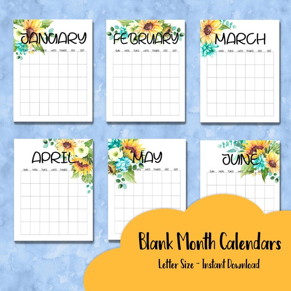 Blank Pretty Calendar - Etsy