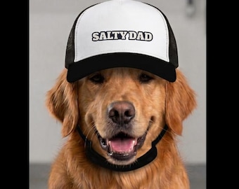 Salty Dad Logo Trucker Hat, Funny Dog Dad Foam Front Cap