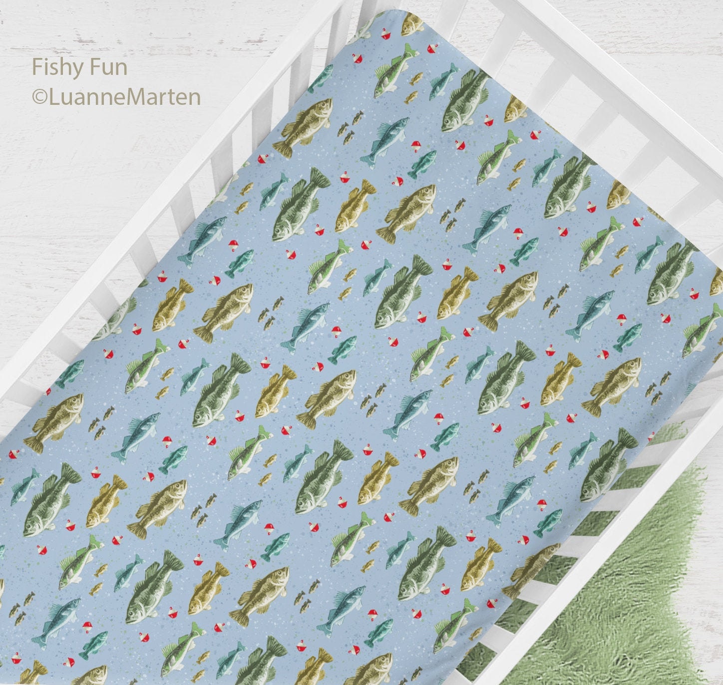 Fish Crib Bedding Crib Sheet Boy Fishing Baby Boy Nursery Etsy