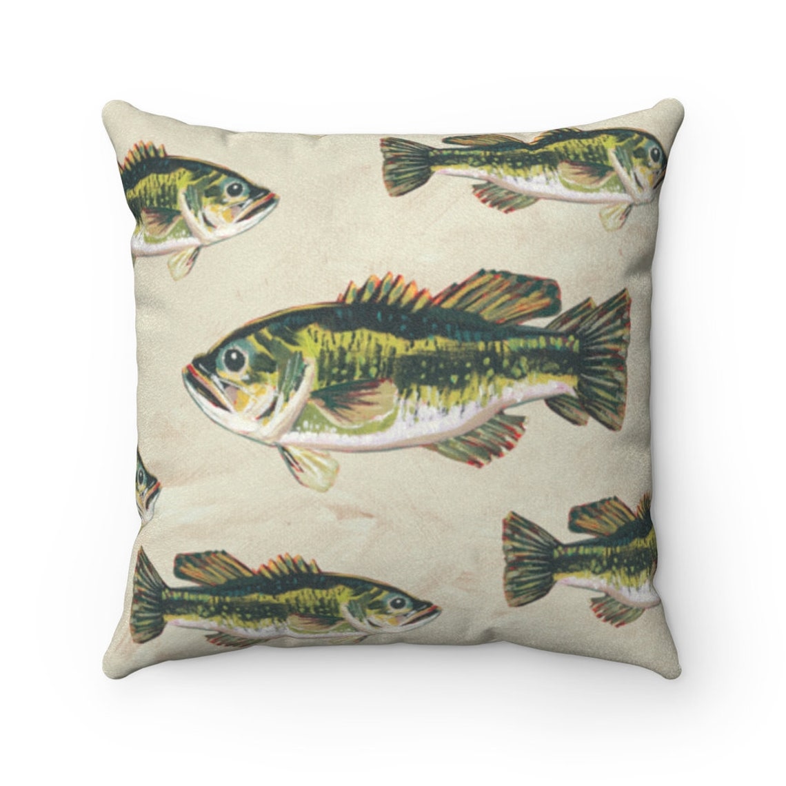 Bass Fish Pillow Cover. Fishing Fisherman Bass Lake. Lake Etsy