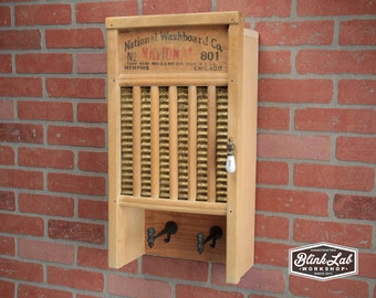 Washboard Cabinet, Repurposed Storage, Upcycled, Laundry Cabinet, Antique Hardware, Brass King, Shabby Chic, Rustic Decor, Reclaimed Wood