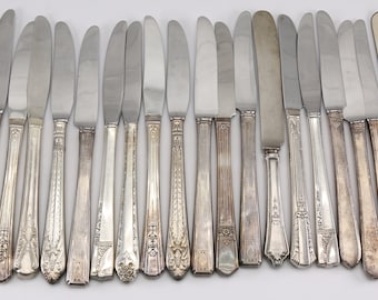 20 Randomly Selected Vintage Silver Plated Butter Knives - Free Shipping - Craft Supply