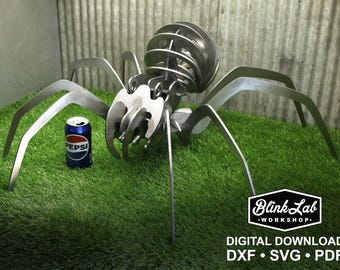 Modelo de quebra-cabeça de aranha gigante 3D: arquivos de corte CNC para decoração de jardim (download digital)