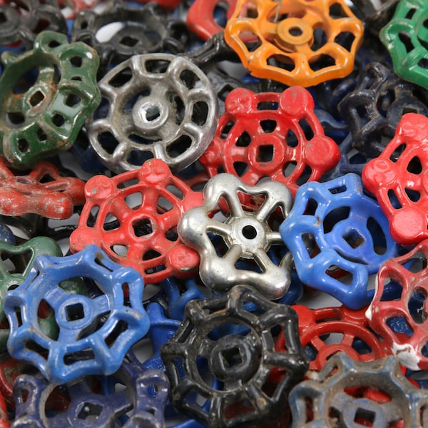 Assorted Industrial Water Faucet Handles, Craft Supply Parts