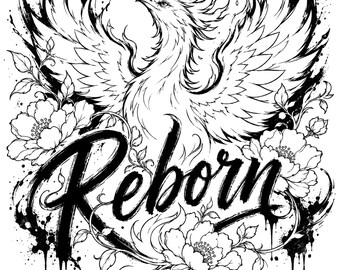 Color My Soul: Reborn Phoenix Coloring Page | Adult Flower Coloring Sheet | Printable & Digital Download | Mindful Coloring Art