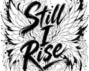 Color My Soul: Still I Rise Phoenix Coloring Page | Adult Flower Coloring Sheet | Printable & Digital Download | Mindful Coloring Art