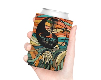 Enfriador de latas para disc golf, arte abstracto inspirado en Van Gogh, equipo colorido para exteriores