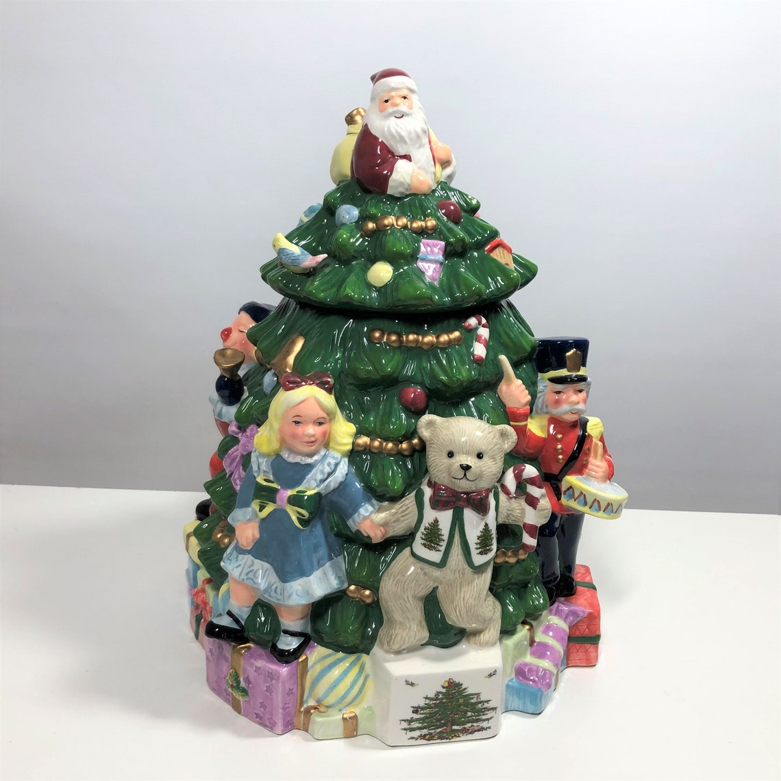 Spode Christmas Cookie Jar Toys Around the Tree Ceramic Hand Etsy