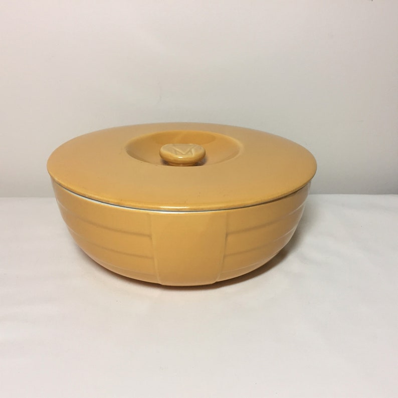 The Hall China Co Covered Dish Yellow Hotpoint Refrigerator Container 1930s Kitchen