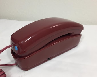 Vintage Telephone Burgundy Red Push Button Spectra Phone