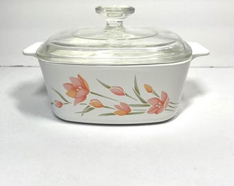 Vintage Pyrex 232 Blue Glass Casserole 2.2 Qt 2L Blue Pyrex
