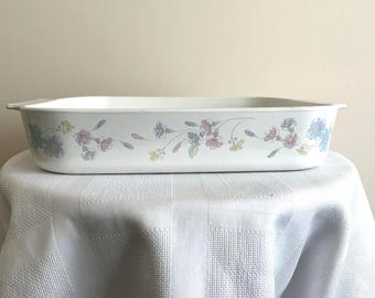 Vintage Corning Ware Pastel Bouquet Open Roaster Lasagna Dish A 21 B N