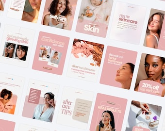 Mallar för Instagram för skönhetsföretag Canva-kit för sociala medier för varumärken Mallar för redigerbart innehåll