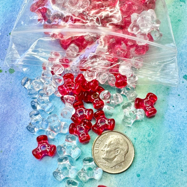 Tri Beads red and clear