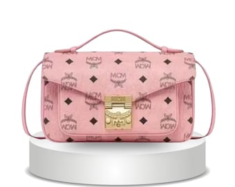 MCM Pink Visetos Klappentasche | Luxus Monogramm Crossbody | Geschenk für Sie