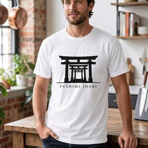 San Mai Atelier on-model — Fushimi Inari white tee