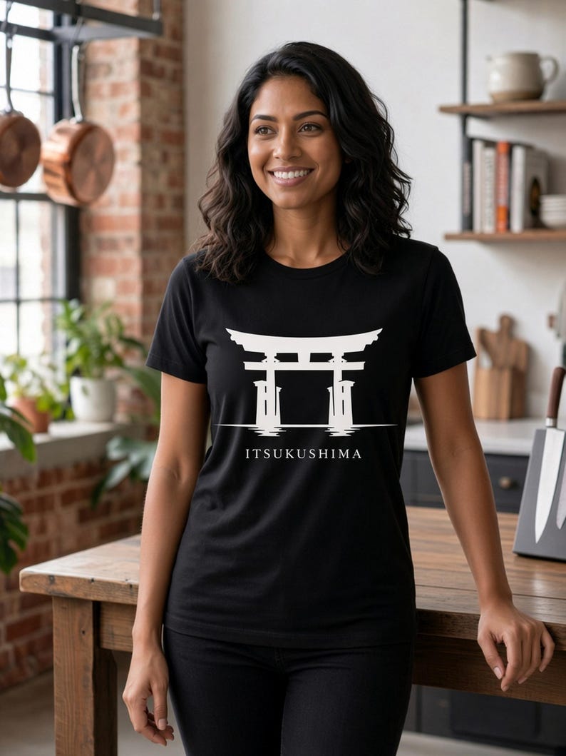 San Mai Atelier on-model — Itsukushima black tee