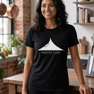 San Mai Atelier on-model — Mount Yari black tee