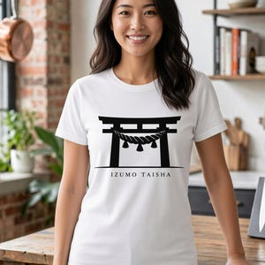 San Mai Atelier on-model — Izumo Taisha white tee