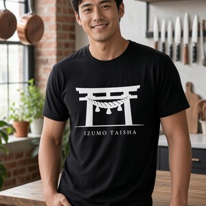 San Mai Atelier on-model — Izumo Taisha black tee