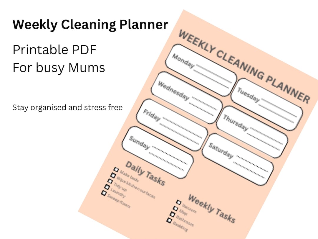 Beige Weekly Cleaning Planner Printable | Cleaning Schedule PDF | Home ...