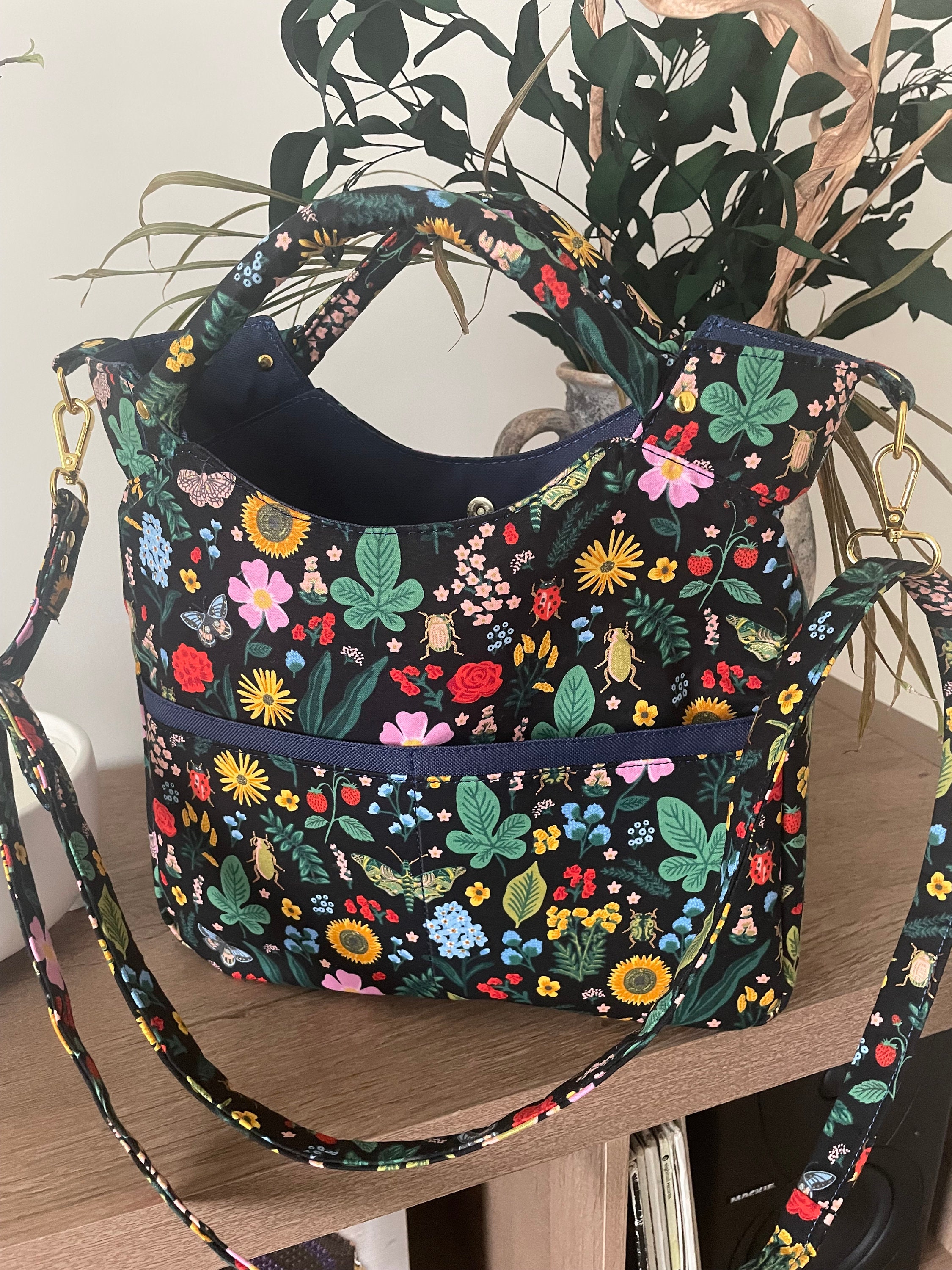 Planner tote bag Erin Condren Happy Plum Paper Planner with Handles Made to Order Etsy