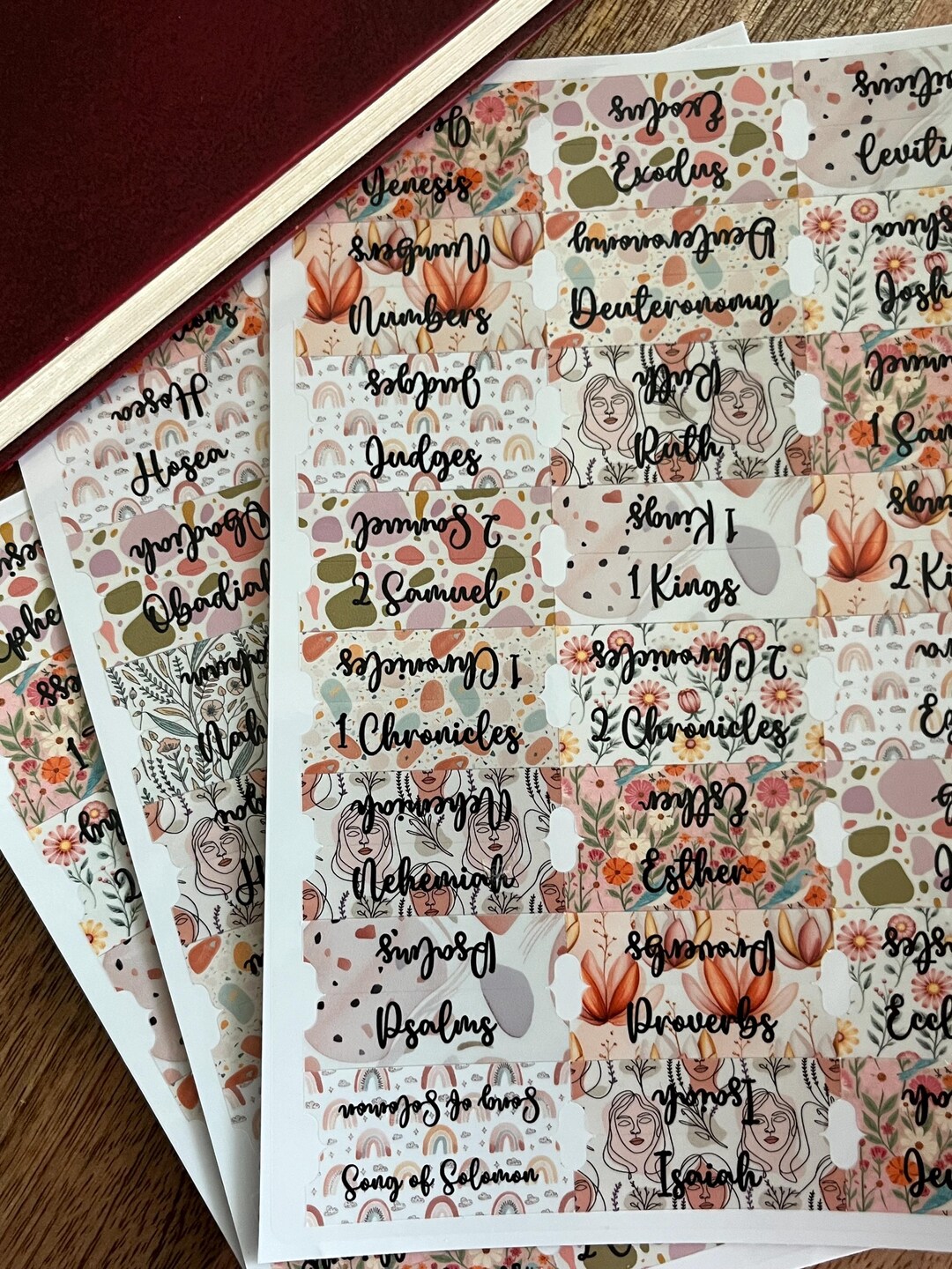 Laminated Bible Tabs for Women – Elegant Floral Scripture Dividers - Etsy