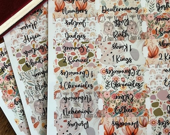 Laminated Bible Tabs for Women – Elegant Floral Scripture Dividers