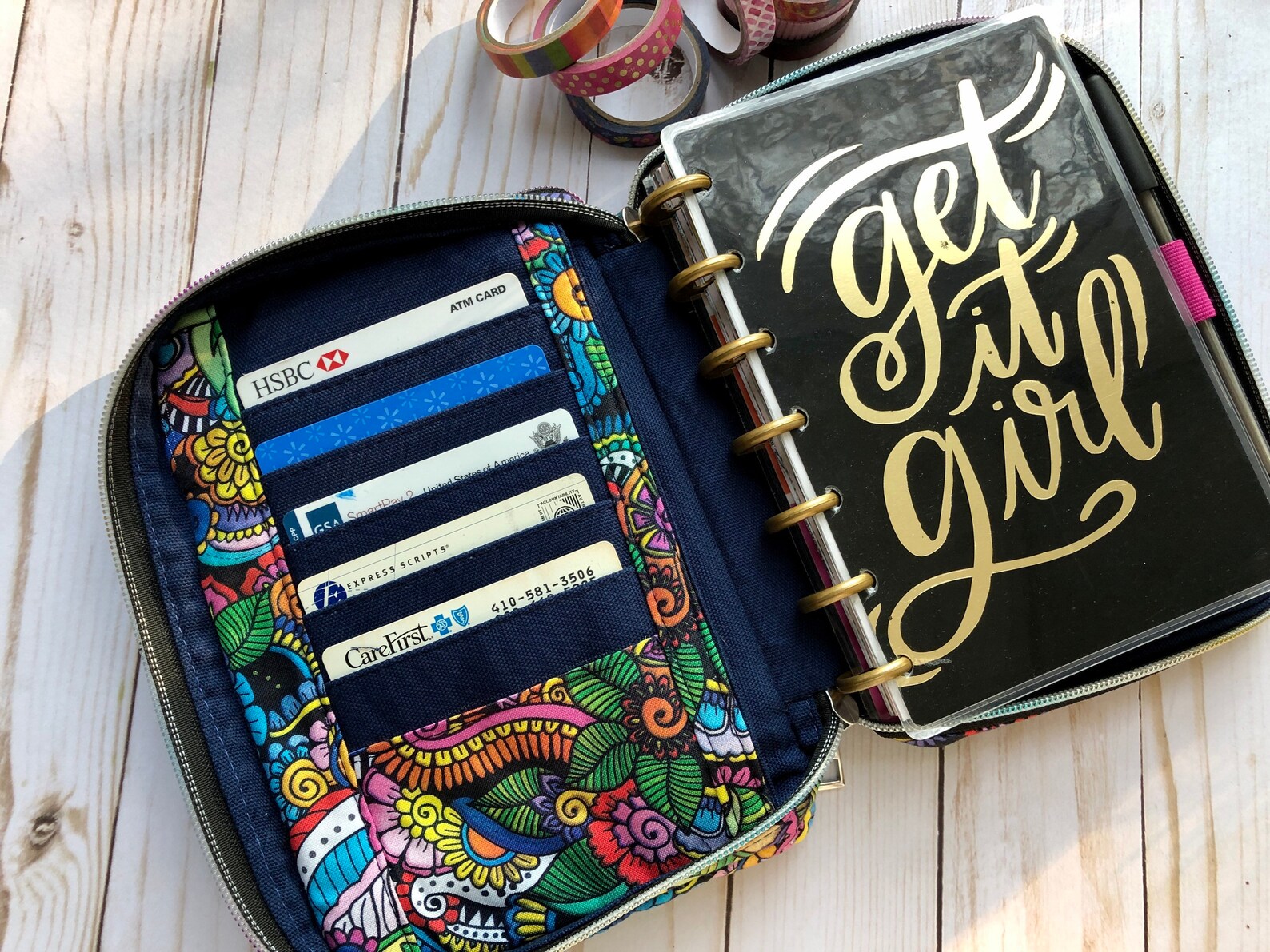 Double Zipper Mini Happy Planner Tablet Case Etsy