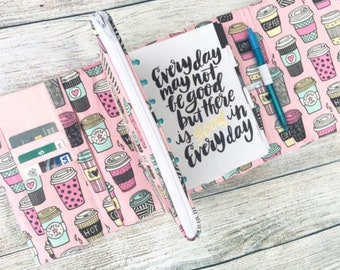 Planner Cover Clutch with Zippered Pocket and Card Slots Custom