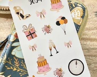 New Year’s holiday planner stickers