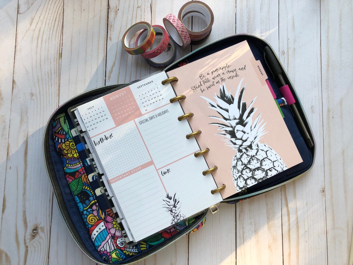 Double Zipper Mini Happy Planner Tablet Case Etsy