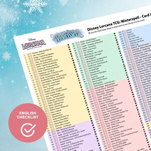 Lorcana Winterspell Checklista, Master Set Utskrivbar Kortlista (Digital Nedladdning)