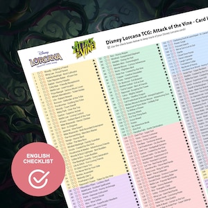 Lorcana Angriff der Ranke Checkliste, Master-Set Druckbare Kartenliste (Digitaler Download)